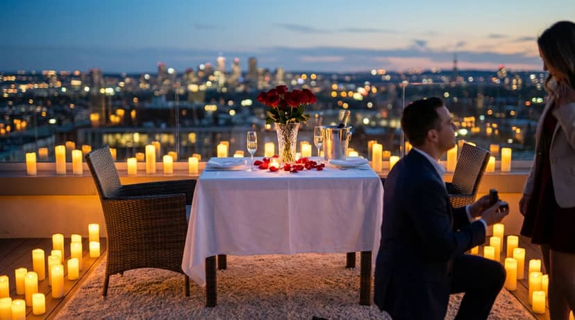 Cena romántica para propuesta