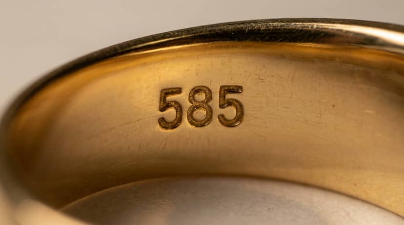Sello 14K dentro de anillo de oro