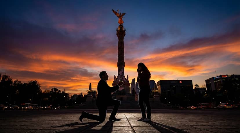 Propuesta en el Ángel de la Independencia Propuesta en el Ángel de la Independencia
