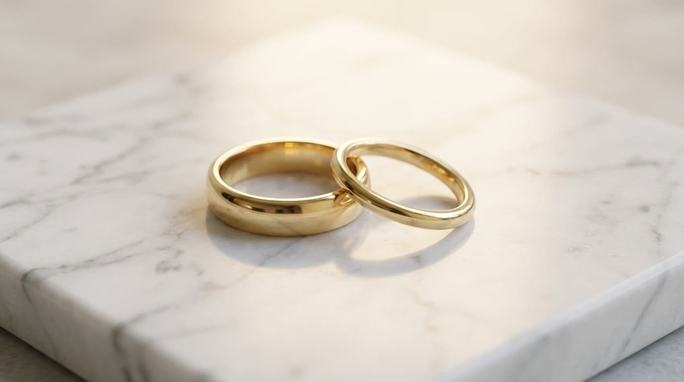 ¿Qué Son las Argollas de Matrimonio? Par de argollas de matrimonio clásicas en oro para él y ella