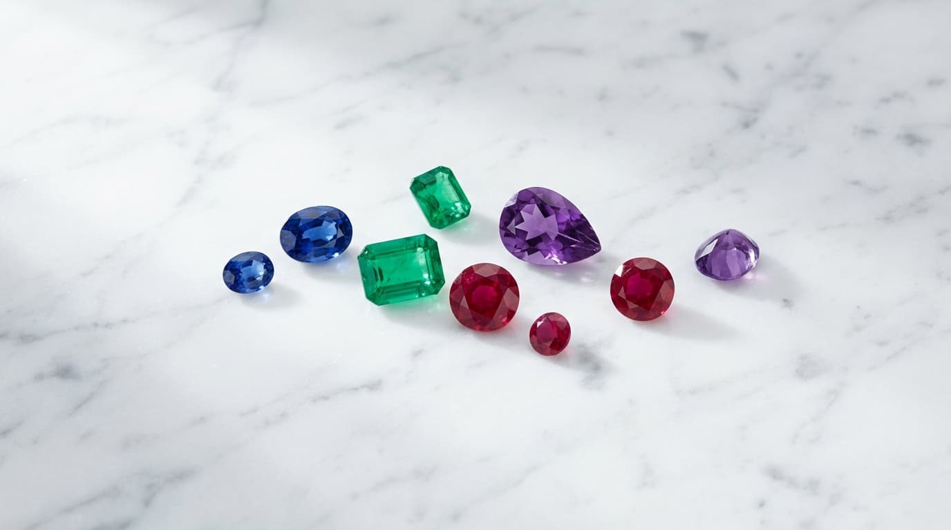 Significado de las Piedras Preciosas en Anillos Colección de piedras preciosas para anillos de compromiso: zafiro, esmeralda, rubí
