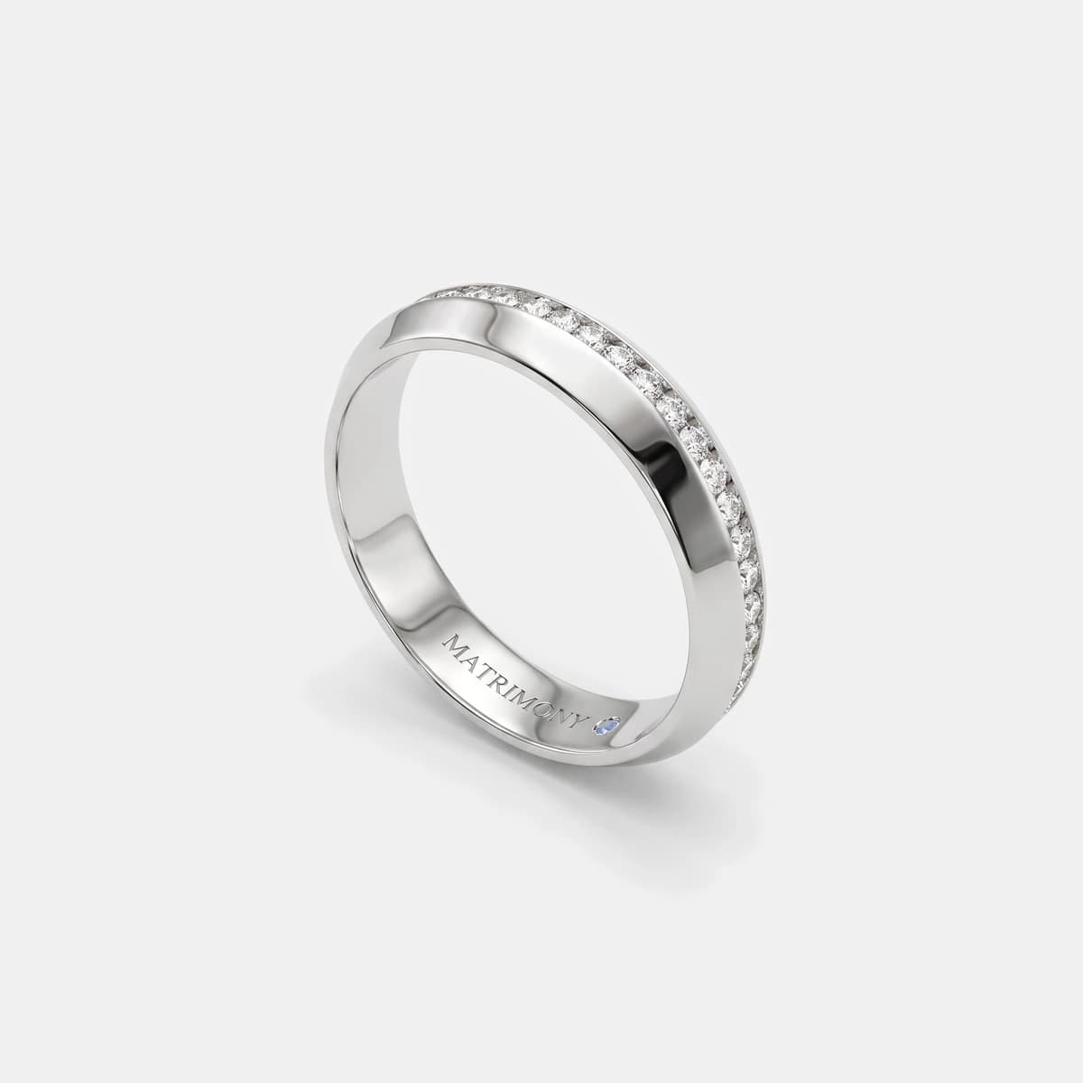 Argolla de matrimonio filo: canal de diamantes