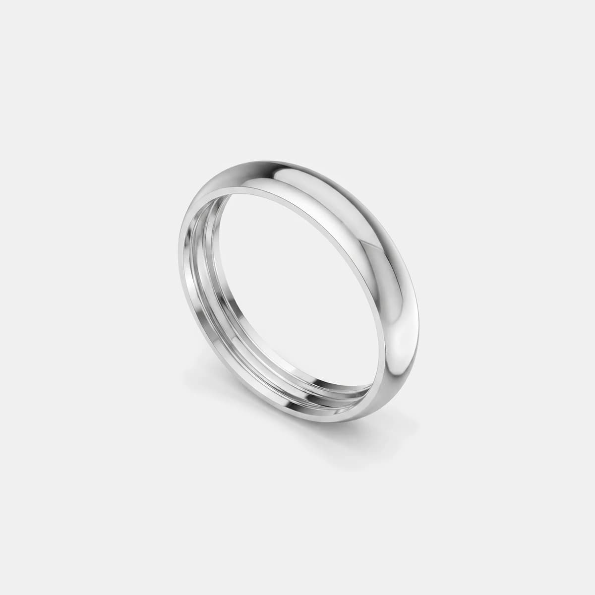 Argolla de matrimonio hueca: lisa, en oro blanco